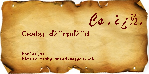 Csaby Árpád névjegykártya